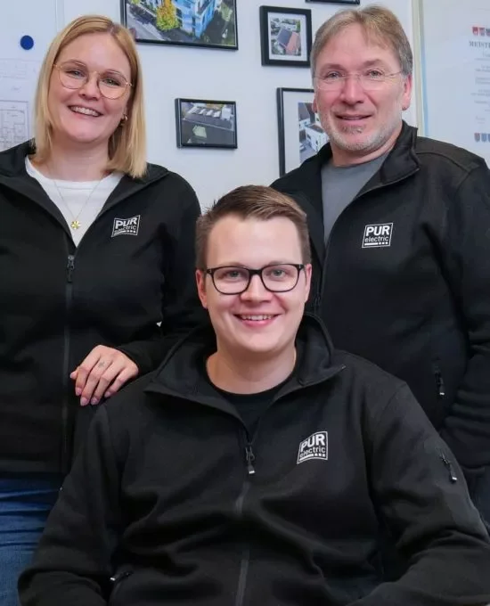 Mitarbeiter von PURelectric: v.l. Lena Augustin, Dirk Flegel und Michael Bergmeyer