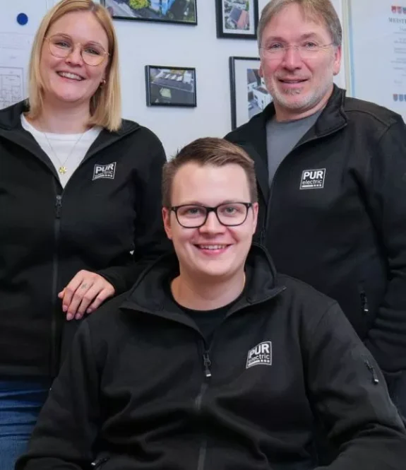 Mitarbeiter von PURelectric: v.l. Lena Augustin, Dirk Flegel und Michael Bergmeyer